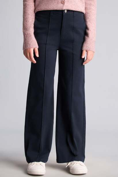 Girl Wide Leg Gabardine Trousers