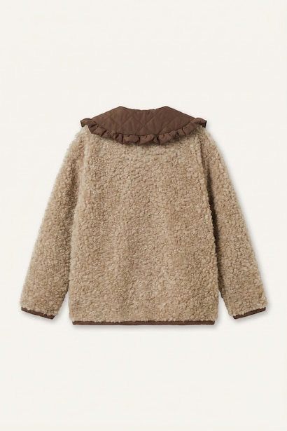 Fırfır Yaka Peluş Mont Kız Bebek