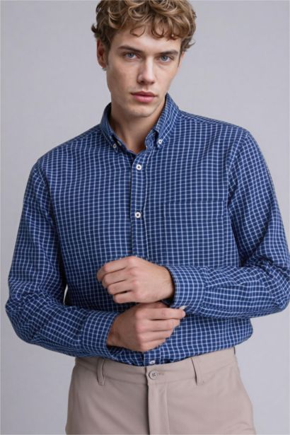 Regular Fıt Polo Yaka Oxford Uzun Kollu Gömlek