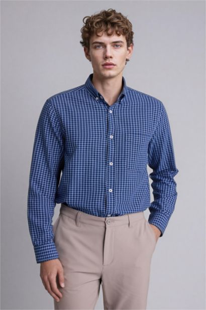 Regular Fıt Polo Yaka Oxford Uzun Kollu Gömlek