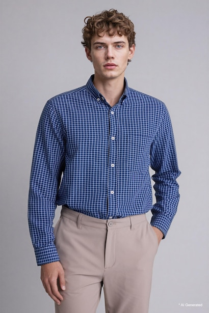 Regular Fit Polo Shirt Oxford Long Sleeve Shirt