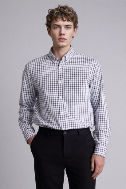 Regular Fıt Polo Yaka Oxford Uzun Kollu Gömlek