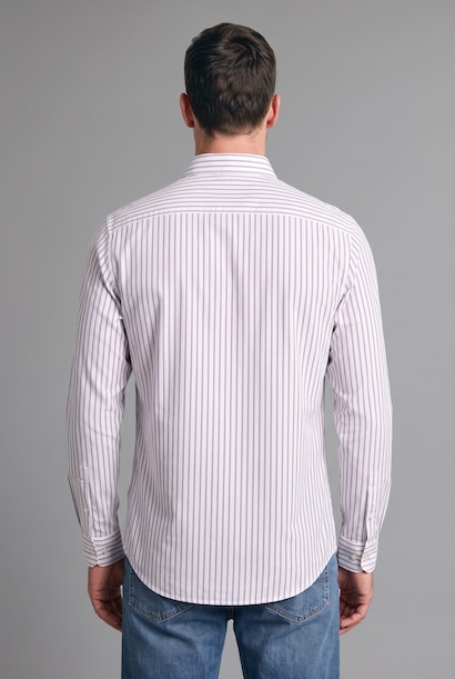 Regular Fit 100% Cotton Striped Long Sleeve Shirt