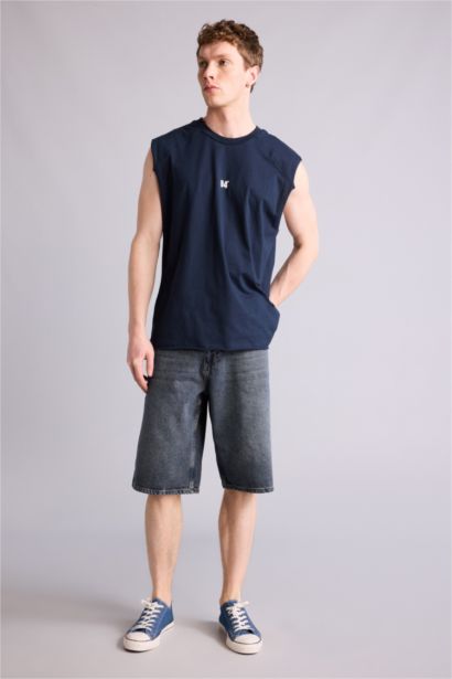 كيمونه اوفر سايز بياخة مستديرة وطبعة شعار