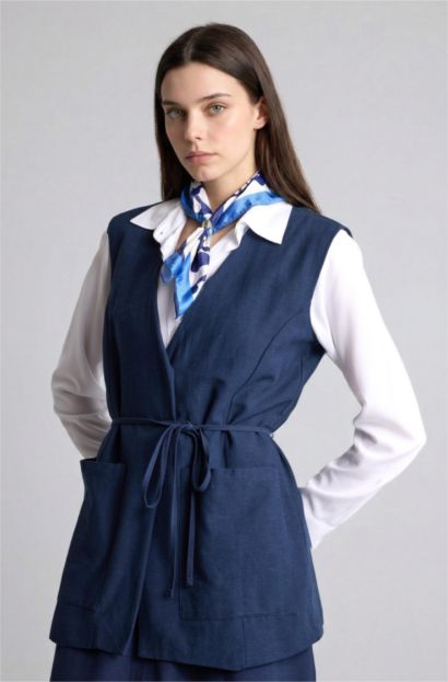 Regular Fit Keten Yelek