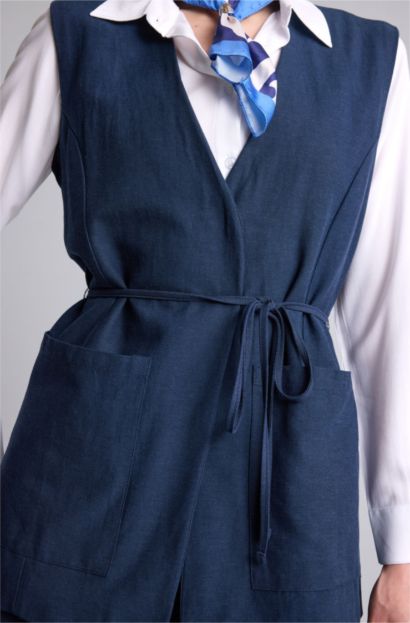 Regular Fit Keten Yelek