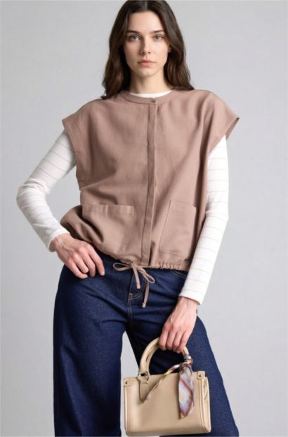 Regular Fit Keten Yelek