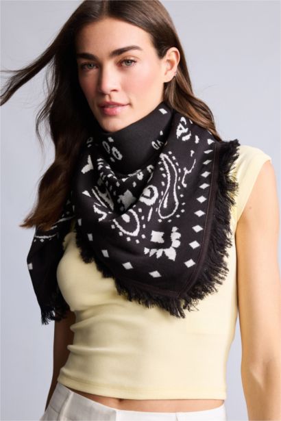 Kadın Şal Desenli Atkı