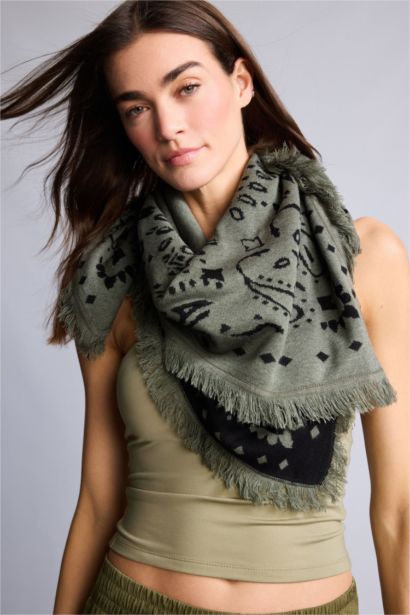 Kadın Şal Desenli Atkı