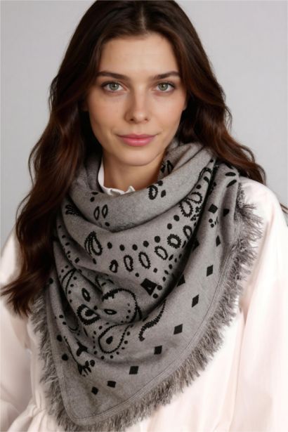 Kadın Şal Desenli Atkı