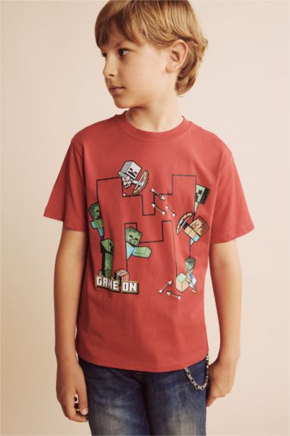 Oversize Fit Minecraft Licensed Short Sleeve T-Shirt