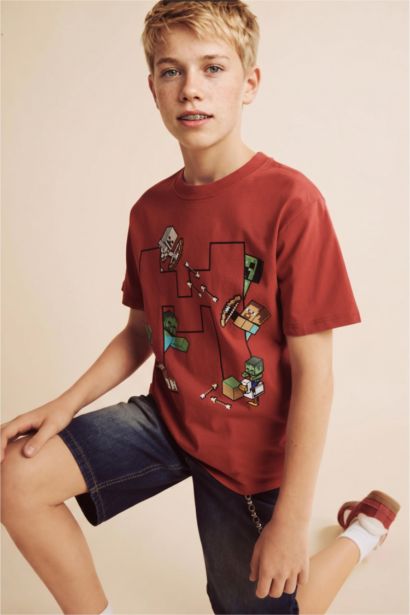 Oversize Fit Minecraft Licensed Short Sleeve T-Shirt
