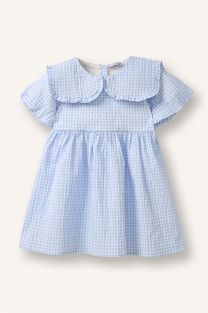 Pötikareli Gofre Dokulu Elbise Kız Bebek