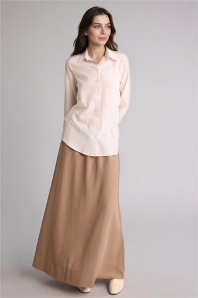 A Form Keten Karışımlı Etek