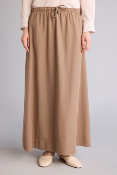 A Form Keten Karışımlı Etek