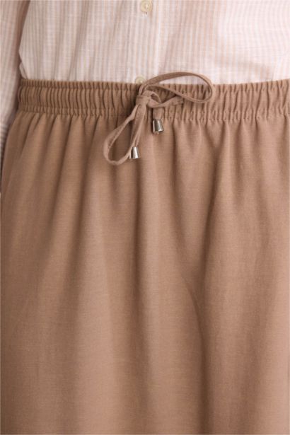 A Form Keten Karışımlı Etek