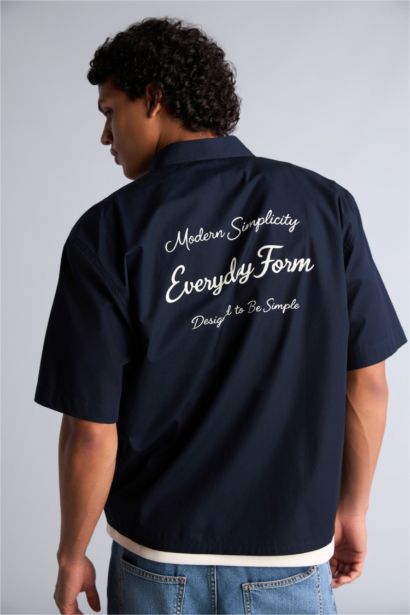 Boxy Fit Poplin Short Sleeve Shirt