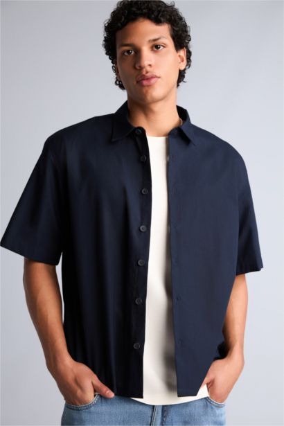 Boxy Fit Poplin Short Sleeve Shirt