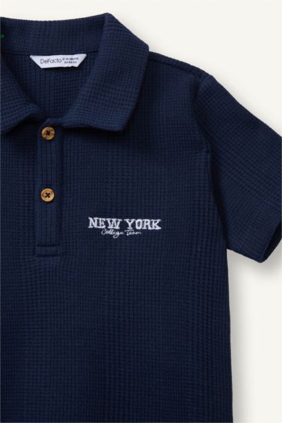 Regular Fit Embroidered Short Sleeve Polo T-Shirt