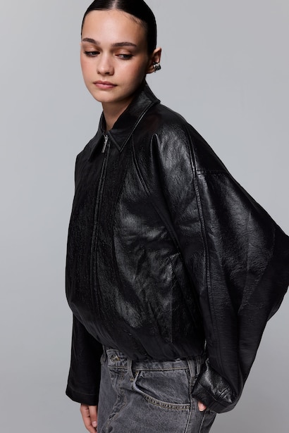 Zipper Faux Leather Jacket
