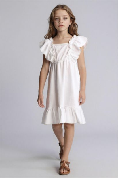 Keten Görünümlü Elbise