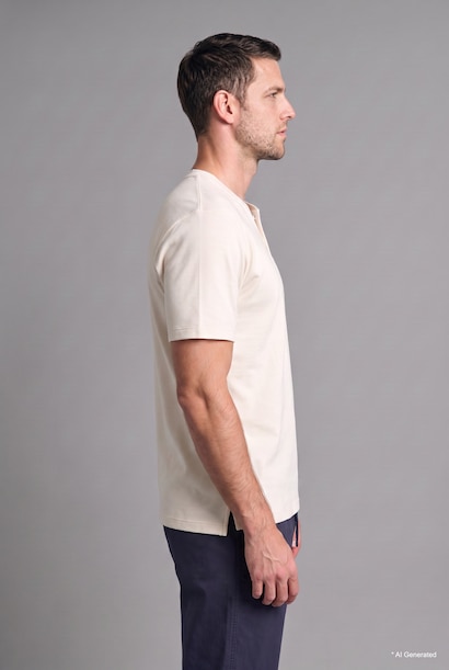 Slim Fit Waffle Textured Basic T-Shirt