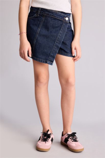 Jean Şort Etek Kız Çocuk