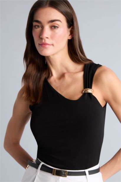 Slim Fit Boat Collar Tank Top