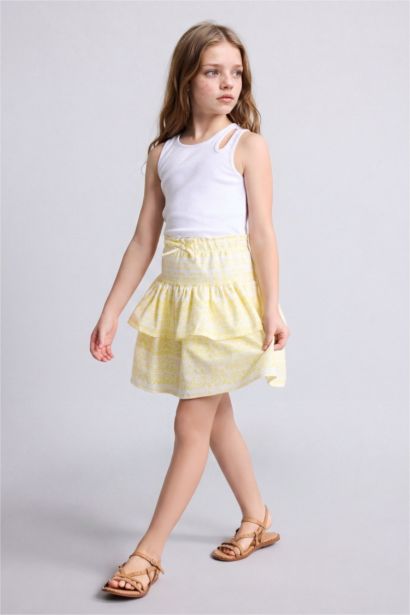 تنورة بناتي ذو مظهر كتان