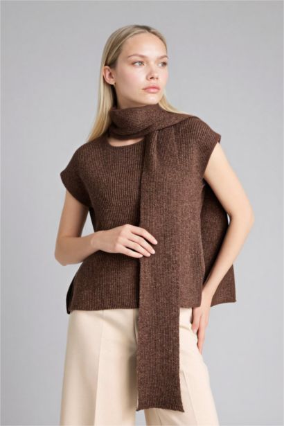 فيست تريكو مضلع قصة عادية بسكارف