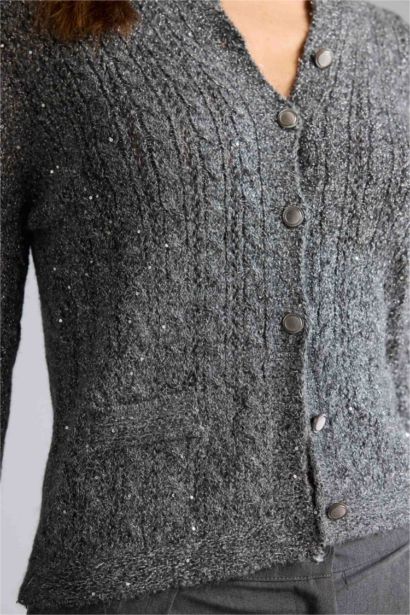 Regular Fit Crew Neck Cardigan