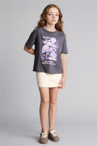 Қыздарға дөңгелек жаға қысқа жеңді Қысқа жеңді футболка