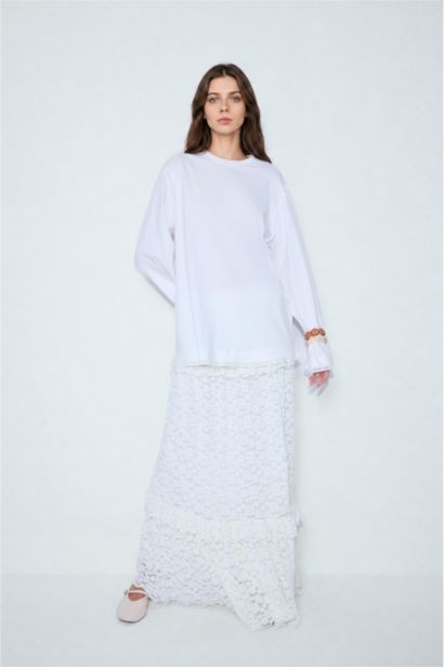 A Kesim Dantel Maxi Etek