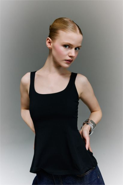 Slım Fıt U Yaka Bürümcük Atlet