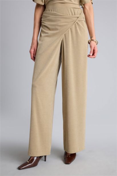 Wide Leg Crepe Trousers