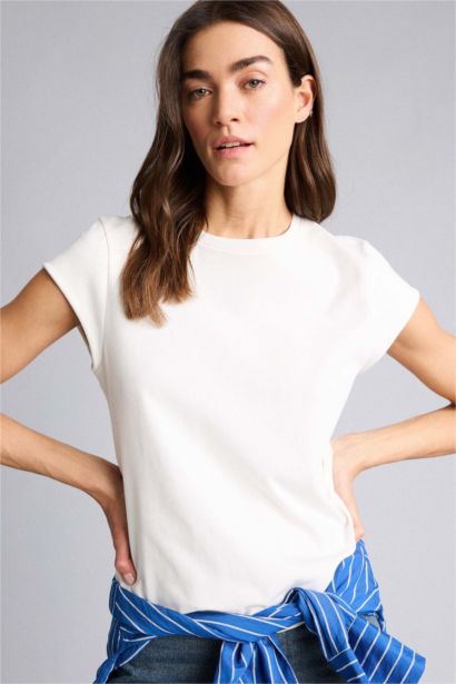 Regular Fıt Bisiklet Yaka Basıc Düz Kısa Kollu Tişört