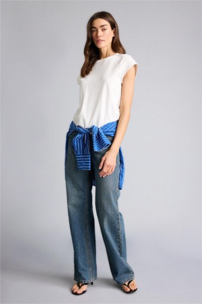 Regular Fıt Bisiklet Yaka Basıc Düz Kısa Kollu Tişört