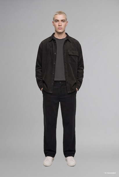 Baggy Fit Mid Waist Wide Leg Trousers