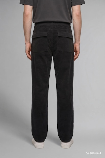 Baggy Fit Mid Waist Wide Leg Trousers