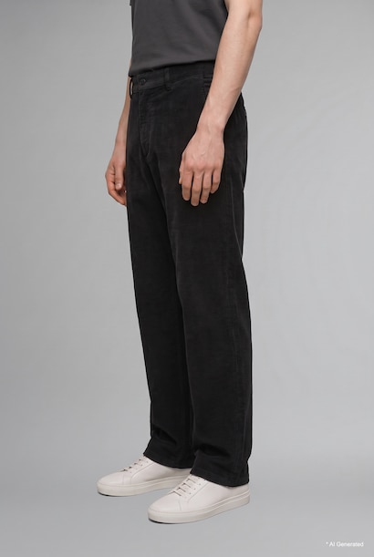 Baggy Fit Mid Waist Wide Leg Trousers