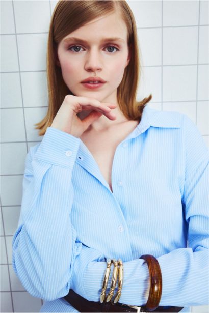 Overshirt Fit Uzun kollu Keten Karışımlı Gömlek