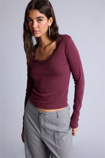 Slim Fit Ribana Long Sleeve T-Shirt