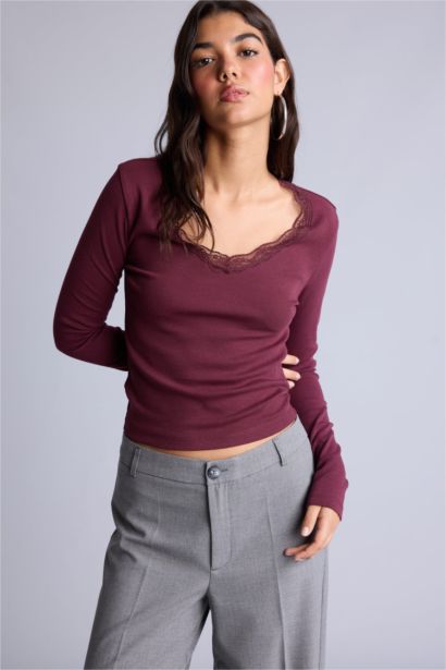 Slim Fit Ribana Long Sleeve T-Shirt