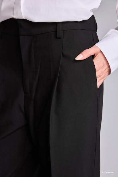Wide Leg High Waist Standard Length Trousers