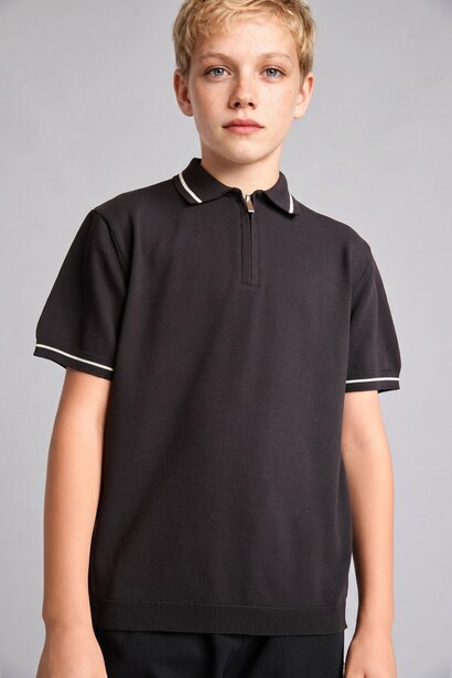 Boy Regular Fit Polo Collar Pullover