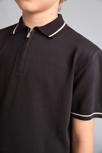 Boy Regular Fit Polo Collar Pullover
