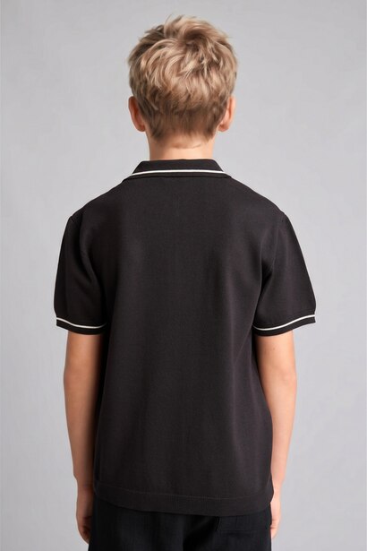 Boy Regular Fit Polo Collar Pullover