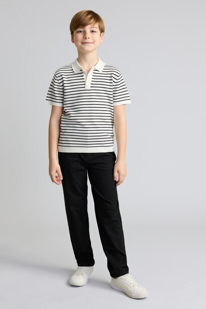 Pull en maille à col polo Coupe régulière pour garçon
