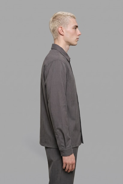 Striped Overshirt Shirt Jacket