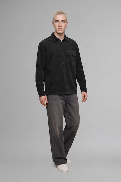 Boxy Fit Cotton Long Sleeve Shirt